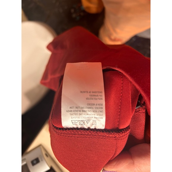 IMAN Global Chic Red Stretch Knit Straight Leg Pull On Pants Womens Large - Picture 5 of 7